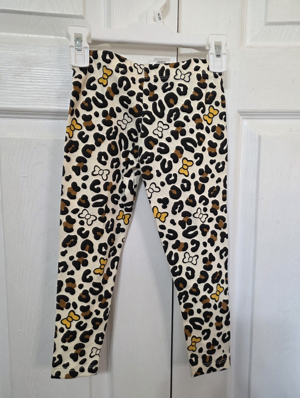 Kids Leopard Print DISNEY Minnie Leggings with Yellow Accents